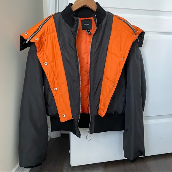 Bomber jacket with big orange collar detail - Picture 7 of 11
